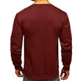 thumbnail image 6 of IROINNID Long Sleeve Pullover Shirts for Men Comfy Round Neck Solid Sweatshirt Sweatshirt Warm Fleece Sweatshirt Tops,Wine, 6 of 7