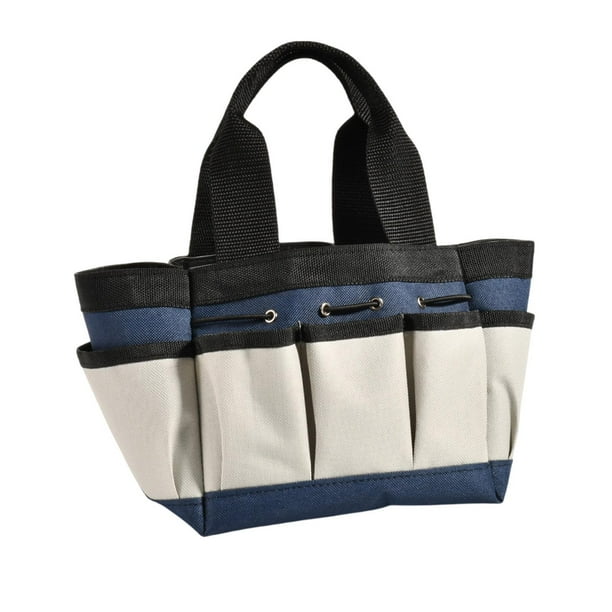 Bolsa de almacenamiento de herramientas de jardín, bolsa de transporte de herramientas, bolso de mano de jardinería engrosado multiusos, bolso de mano Azul L