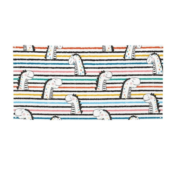 Picia Cartoon Dinosaurs Pattern Party Banner, Festive Decoration, Holiday Banner, Celebration Decor, Event Banner, Reusable Party Banner-Small