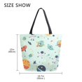 thumbnail image 5 of FORMRS Womens Canvas Tote Bag with Zipper Inner Pocket Shoulder Handbag, Space Patterns, 5 of 7