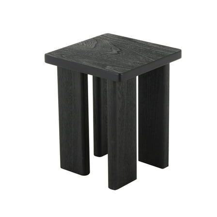 DecMode 16" x 20" Black Wood Handmade Accent Table with Square Tabletop, 1-Piece