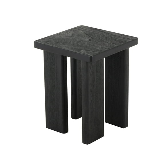 DecMode 16" x 20" Black Wood Handmade Accent Table with Square Tabletop, 1-Piece