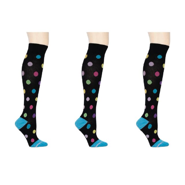WOMENS 3 PAIRS DR.MOTION EVERYDAY COMPRSSION SOCKS KNEE HI SIZE 911