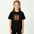 thumbnail image 2 of Leopard Print Mama Girls Graphic Tee, Cute Retro Pink Cheetah Bow 100% Cotton Kids Short Sleeve T-Shirt, 2 of 5