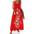 thumbnail image 1 of Vestido largo sin mangas con motivos florales húngaros Kalocsai para mujer, 1 of 7