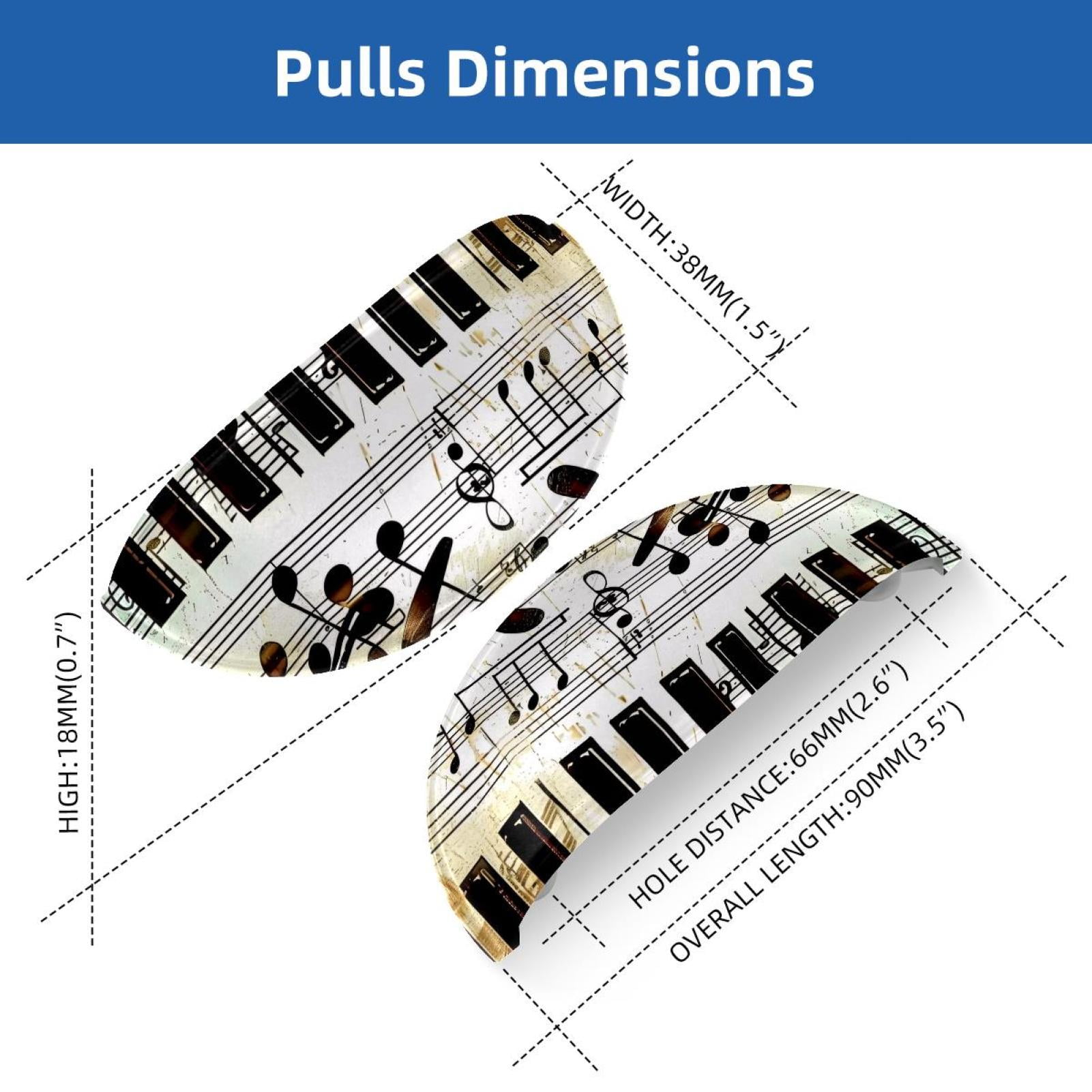 PhooArto 6 Pcs Cup Drawer Pulls, Retro Music Notes Piano Shell Shape Handles Cabinet Knobs for Dresser Cupboard Closet Wardrobe with Screws