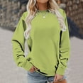 thumbnail image 4 of Viikei Fall Clothes for Women Fashion Clearance,Women Long Sleeves Casual Shirts Color Round Neck Sweatshirt Pullover Loose Tunic Tops Green XXL, 4 of 6