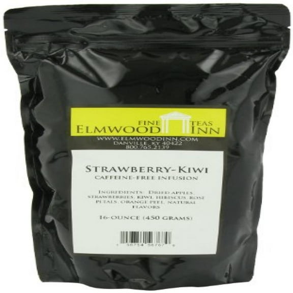 Elmwood Inn Fine Teas, Strawberry Kiwi Caffeine-free Fruit Infusion, 16-Ounce Pouch