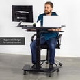thumbnail image 5 of VIVO Bureau Debout Électrique Mobile Noir Réglable en Hauteur 36 Pouces Double Plateforme avec Roues, Table d'Espace Roulante, Poste de Travail Assis-Debout, Bureau-V111Vt, 5 of 5