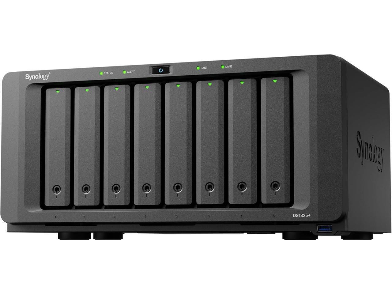 Synology DiskStation DS1825+ SAN/NAS Storage System - 1 x AMD Ryzen V1500B Quad-core (4 Core) 2.20 GHz - 8 x HDD Supported - 0 x HDD Installed - 8 x SSD Supported - 0 x SSD Installed - 8 GB RAM DDR...