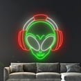 thumbnail image 5 of Handmadetneonsign Alien Headphone Wall Art, Alien Headphone Wall Decor, Game Room Wall Decor, 5 of 5