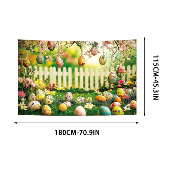 Generic Spring Easter Photography Backdrop Enchanted Garden Floral Colorful Eggs Bunny Background Kids Girl Party Decorations Photo Banner Booth