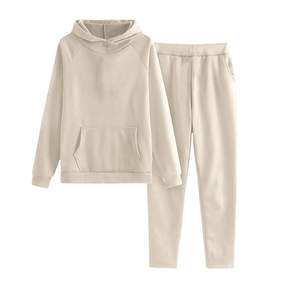 Girls Boys Tracksuit Athletic Sweatsuits Pullover Hoodie 2 Pieces Kids Sweatshirt and Jogger Sweatpants Outfits Set Beige 160