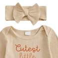 thumbnail image 4 of 3-6 Months Infant Jumpsuit Baby Girl Outfit Cutest Pumpkin Long Sleeve Romper Jumpsuit Girl Outfits Clothes,Beige Jumpsuit One-Piece Jumpsuit, 4 of 6