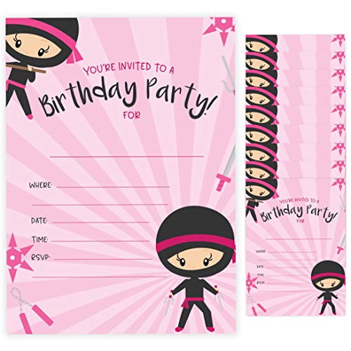 Ninja Girl Style 1 Happy Birthday Invitations Invite Cards 10 Count With Envelopes Boys Girls Kids Party 10ct Walmart Com Walmart Com Ninja Girl Style 1 Happy Birthday Invitations Invite Cards 10 Count With Envelopes Boys Girls Kids Party 10ct Walmart Com Walmart Com