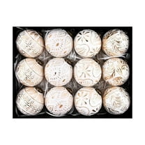 Btomtd 12pcs 3.15"/8cm Colorful Christmas Ball Ornaments, Mix of Glitter and Solid Color Hanging Balls for Xmas Tree, Vibrant Holiday Decorations Set, White