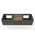 thumbnail image 2 of Alpine 60" Wood Floating Vanity Base in Black with Gold Handles, 2 of 5