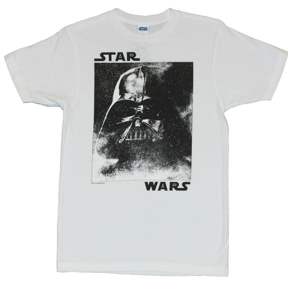 Star Wars Mens T-Shirt - Darth Vader Misty White Phot Box Image (Large)