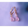 thumbnail image 3 of Silver & Stone Jewels Rose Gold Plated Drop Earrings with Pink Teardrop Crystals, Elegant and Stylish, 3 of 4