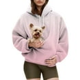 thumbnail image 5 of NMMUED Hoodie with Dog Pouch Winter Hoodie Pet Hoodie Womens Long Sleeve Tops Pet Pouch Sweatshirt Plain Hoodies for Women Cat Pocket Hoodie Pink L, 5 of 7