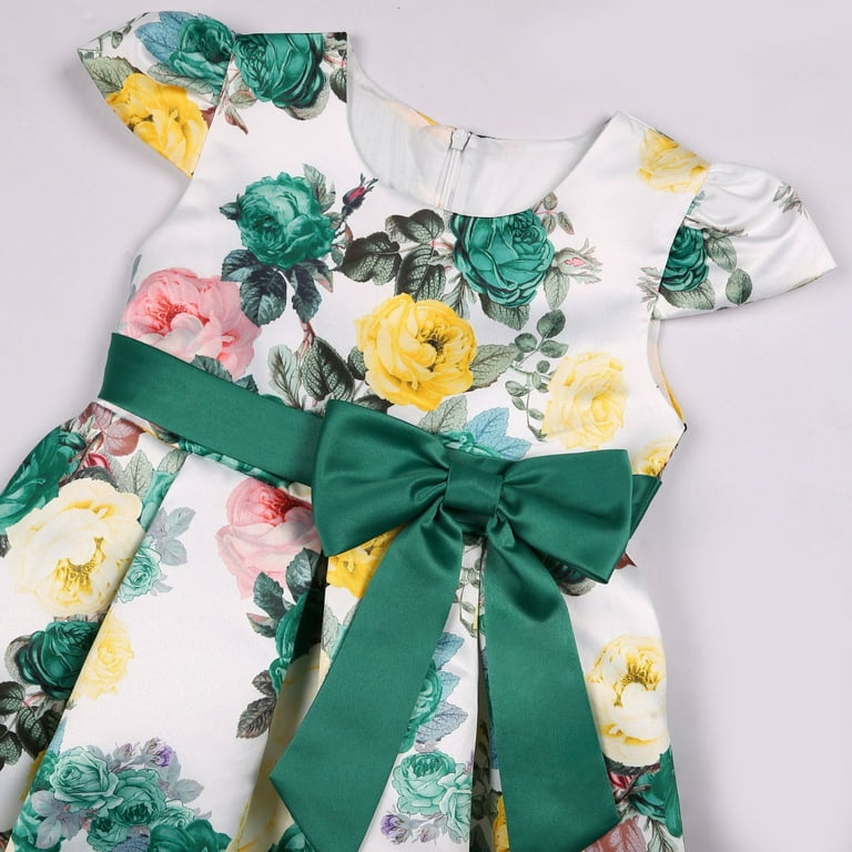 Flower Girls Dresses Short Sleeves Floral Princess Sundress Party Dress for 3 9Year Walmart