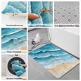 thumbnail image 6 of Aqua Coastal Bath Mat 3 Piece Bathroom Rug Set, Nautical Summer Beach Ocean Beige Non Slip Bath Rug Contour Mat and Toilet Lid Cover, Absorbent Shower Mats Soft Bath Rugs and Mats Sets, 6 of 8