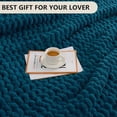 thumbnail image 7 of Chunky Knit Blanket Throw: 80''x90'' Chenille Chunky Knitted Throw Blankets for Bed Couch - Handmade Thick Big Cable Knit Blanket - Large Crochet Rope Blankets for Home Decor(Blue), 7 of 7