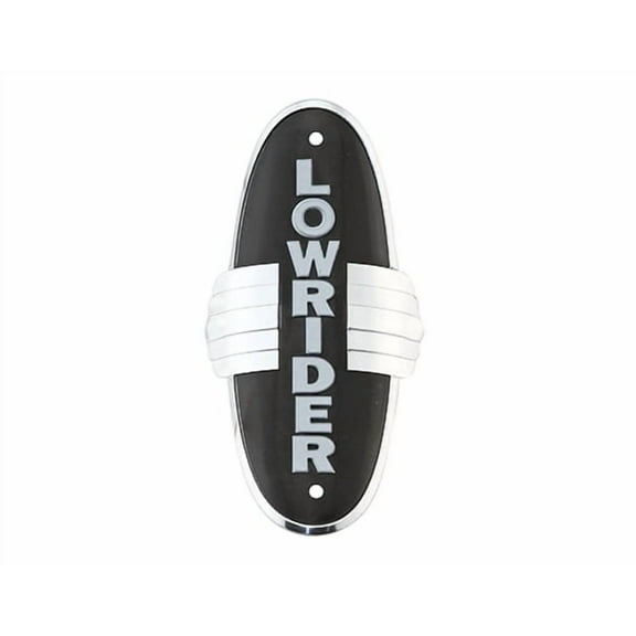 Lowrider Bicycle Name Plate Wing Black Chrome with Wing. Bike Part, Bicycle Part, Bike Accessory, Bicycle Accessory