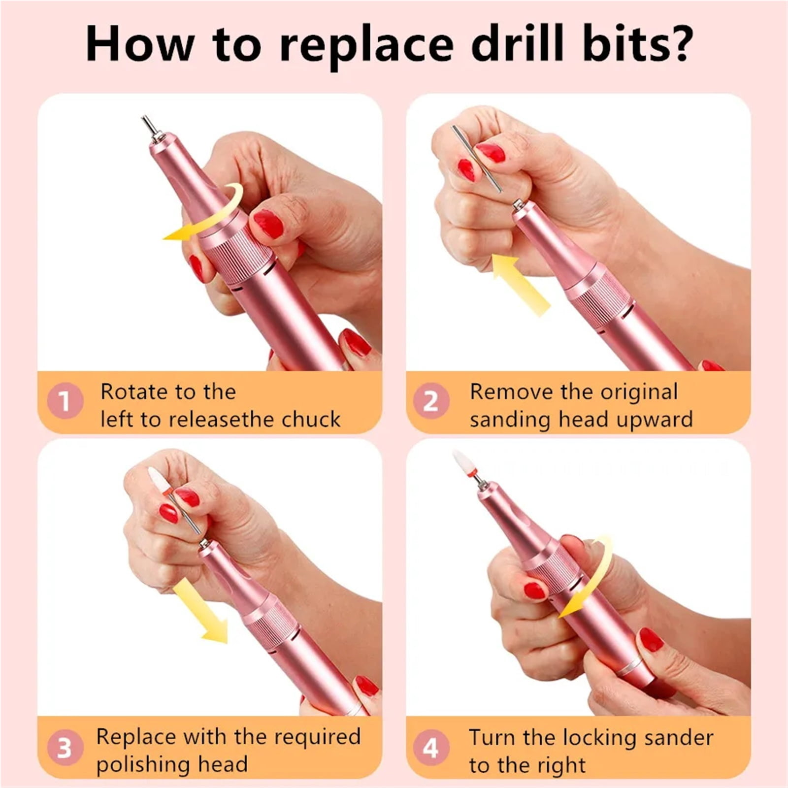 45000Rpm Nail Drill Machine Electric Portable Nail File Rechargeable Nail Sander for Gel Nails Polishing for Home Manicure Salon