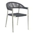 thumbnail image 2 of Furniture of America Clark Aluminum Patio Dining Chair in Light Gray (Set of 2), 2 of 13