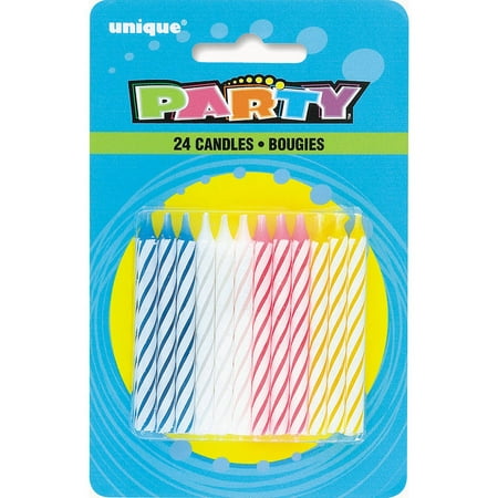 Birthday Candles, Assorted, 24ct (Best Birthday Cake Candles)