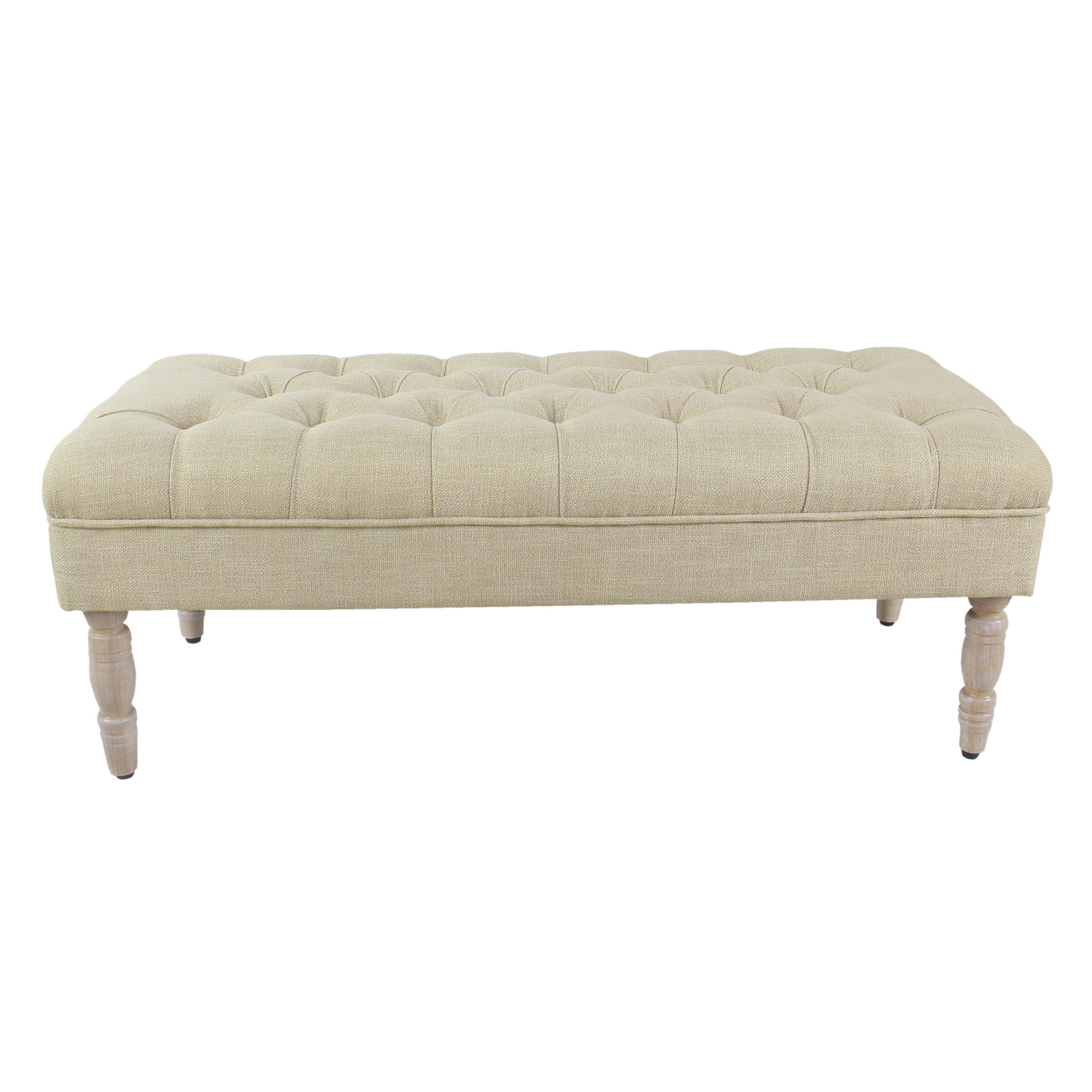 HomePop Tufted Upholstery Bench, Cream - Walmart.com