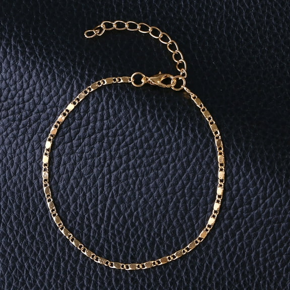ETHZZLE Adjustable Golden Ankle Chain Bracelet for Girls, 1 Piece Stylish Ankle Jewelry for Casual Outfits