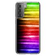 thumbnail image 1 of DistinctInk Clear Shockproof Hybrid Case for Galaxy S21+ PLUS 5G (6.7" Screen) - TPU Bumper, Acrylic Back, Tempered Glass Screen Protector - Rainbow Light Glowing Lines, 1 of 2
