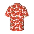 thumbnail image 3 of Uemuo Tomatoes Printed Regular Fit Short Sleeve Casual Hawaiian Shirt for Men,Aloha shirt,Tropical shirt,Floral print shirt,Vacation Beach shirt-Medium, 3 of 9