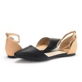thumbnail image 2 of Dream Pairs Women's Casual D'Orsay Pointed Plain Ballet Comfort Soft Slip On Flats Shoes BLACK/NUDE FLAPOINTED-NEW size 6, 2 of 2