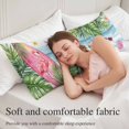 thumbnail image 5 of Summer Flamingo Body Pillow Cover 20 x 60 Inch Decorative Pillow Cover Tropical Plants Botanical Blue Ombre Wood Lumbar Pillowcase Seasonal Rectangle Cushion Case for Couch Sofa Bed Living Room, 5 of 9