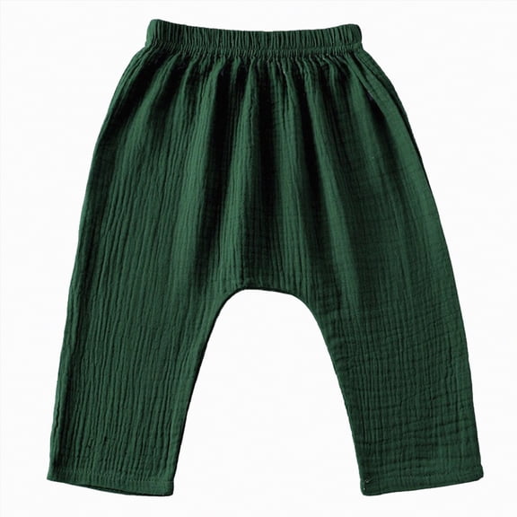 Kogui Kids Harem Pants Toddler Little Boys Trousers Summer Skinny Elastic Waist Cargo Casual Pants 4T 5T (Dark Green,4-5 Years)