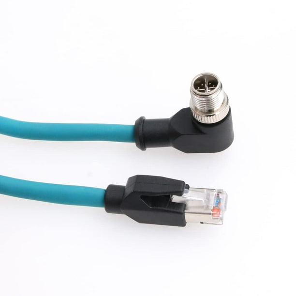 M12 Industrial Ethernet cable 8-pin X-coded male to RJ-45 plug molded