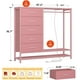 thumbnail image 2 of MYXSRI Armarios para Ropa, Closet Armables para, Ropa con Perchero, Cómoda de 5 Cajones, Closet para Bebe,Cajonera para Recamara 120X40X118.6CM(Rosa), 2 of 7