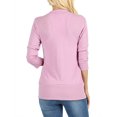 thumbnail image 4 of Zenana Women & Plus Front V-Neck Classic Thin Snap Button Down 3/4 Sleeve Ribbed Knit Cardigan, 4 of 4