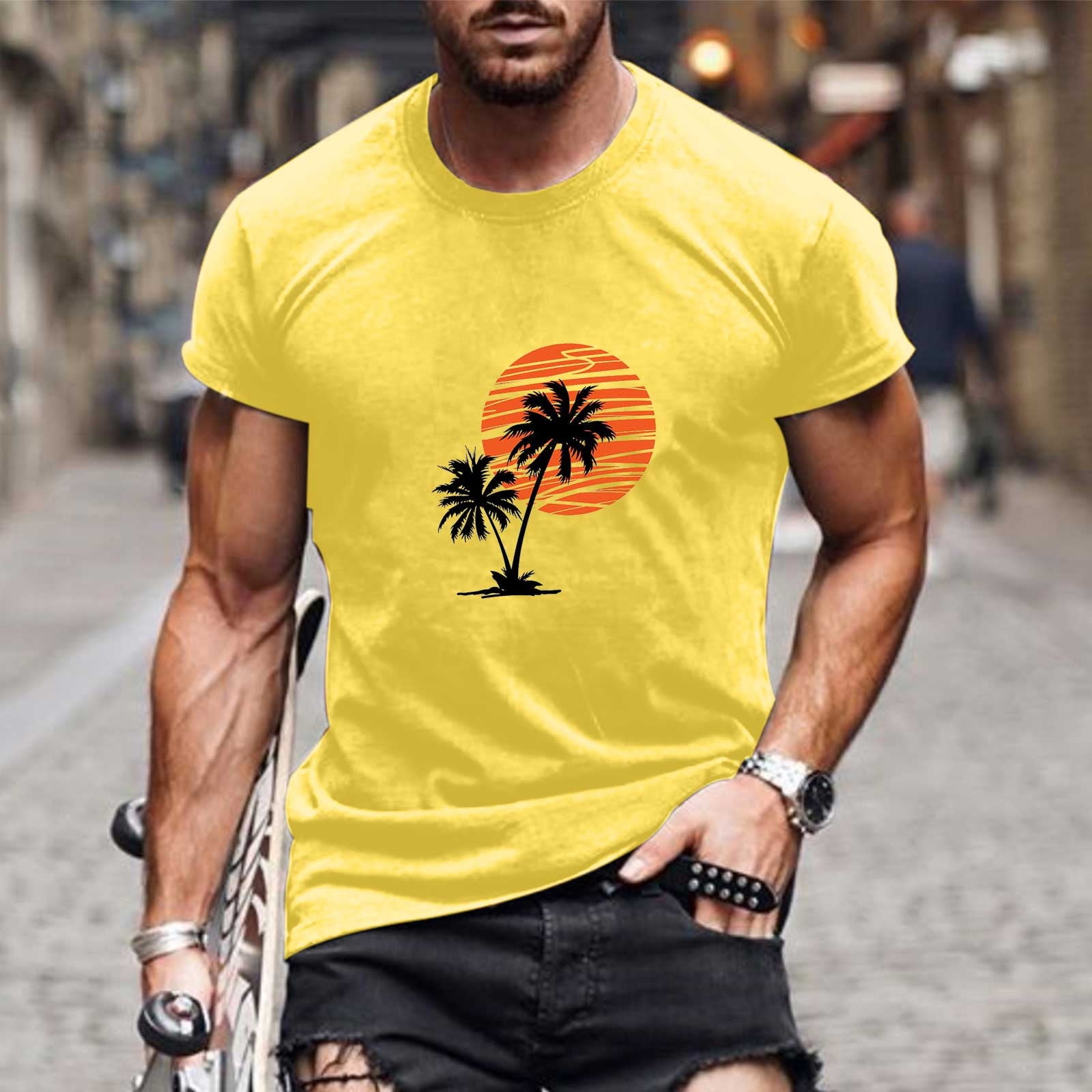 IEPOFG Men Summer T Shirt Short Sleeve 3D Printed Beach Casual Bohemian  Going Out Lounge Lightweight Floral Graphic Tees Blue at  Men's  Clothing store