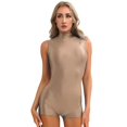thumbnail image 1 of Womens Stretch Short Jumpsuit with Zipper Sleeveless Tight Bodysuit Swimsuit Slim Fit Rompers for Lady Fitness Exercise Workout, 1 of 7