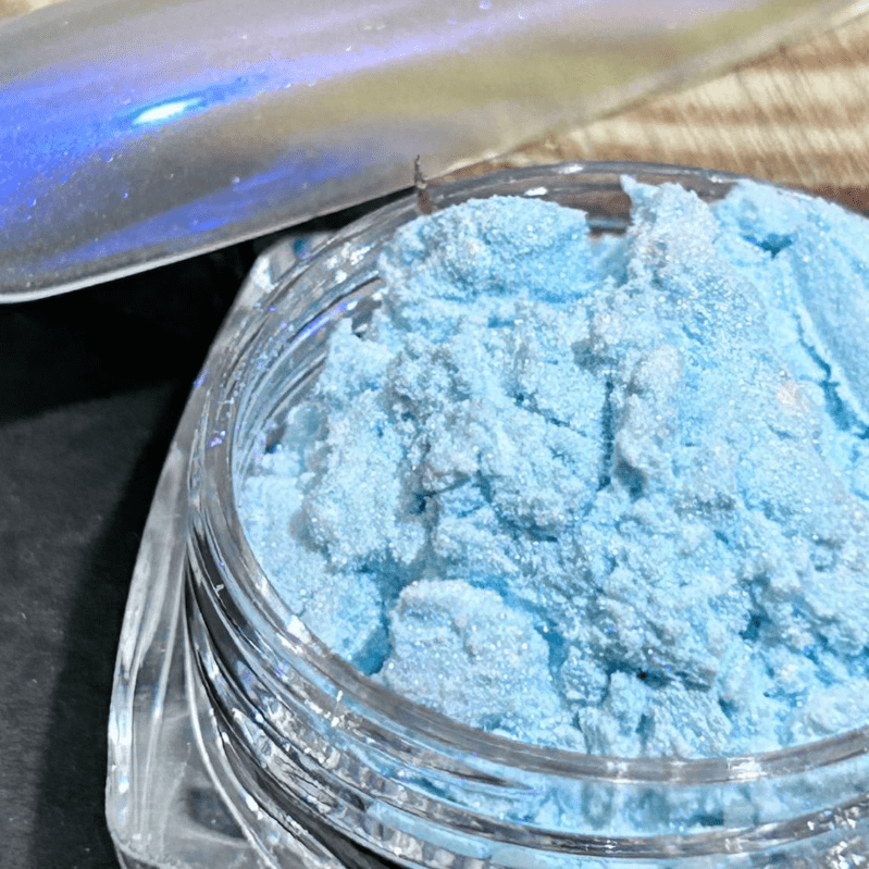 suxuMhao Chrome Nail Powder, Decoration, 1 Piece 10g Light Blue, Aurora Nail Powder, Iridescent Nail Powder, Holographic Nail Powder, Pearl Nail Powder, Shimmer Chrome,Easy to Apply