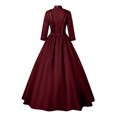 thumbnail image 4 of Womens Halloween Costumes 2024 Cosplay Gothic Dresses Women's Gothic Ruffle Bell Sleeve Corset Halloween Costume Plus Size Dress Off Shoulder Pattern Print Solid Color Dress, 4 of 6