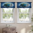 thumbnail image 2 of LALILO Kitchen Curtain Valance Earth Day Small Planet Space Rod Pocket Window Curtain 52"x 18" Set of 2, 2 of 5