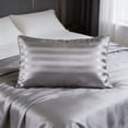 thumbnail image 6 of Stripe Satin Pillowcase 20x30in, Silky Soft Pillow Cover for Hair and Skin, Summer Style Bedding for Dorm & Bedroom, 1 Pack, 6 of 6