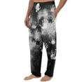 thumbnail image 4 of Domuza Mens Halloween Pajamas Funny Spooky Print Casual Drawstring Pajama Pants Lightweight Soft Cotton Lounge Pjs Bottoms with Pockets Gray XL, 4 of 6