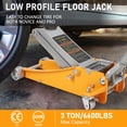 thumbnail image 2 of Floor Jack - Low Profile, 2.5T/3T Steel Hydraulic, Dual Pistons Quick Lift, Lifting Range 3.46"-19.49", 2 of 6
