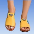 thumbnail image 7 of Caywon Women's Flat Sandals Dressy Comfortable Open Toe Slip On Summer Slides Shoes Leather Sandals Open Toe Vacation Slip on Slides, 7 of 7
